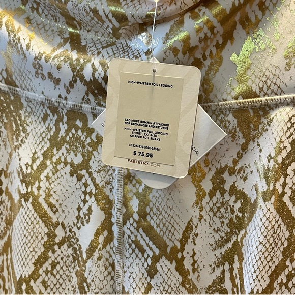 Fabletics Gold and White Snake Pattern Leggings - Picture 10 of 13